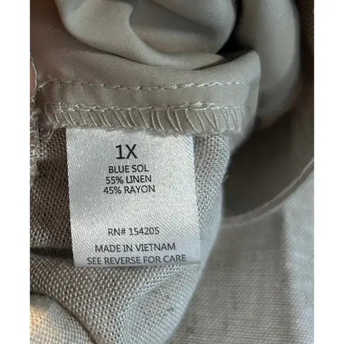 Blue Sol 1X Linen/Rayon Pants NWT Wide Leg Beige Boho Chic Minimalist Beach Tan