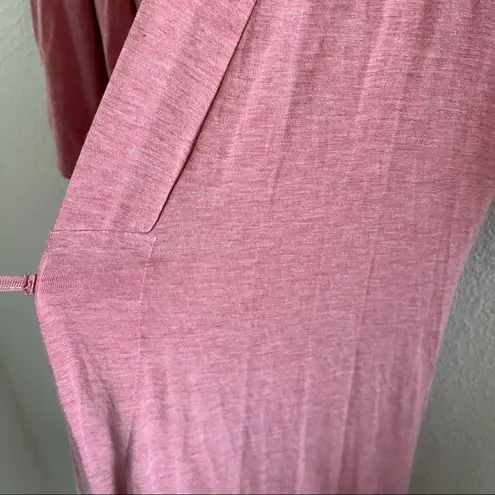 Papinella Heather Pink Attached Tie Soft Lightweight Stretchy Loungewear Robe XS