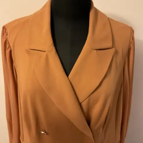 Shelby & Palmer 1. NWT Tan long sleeve double breasted blazer dress SZ 16 W