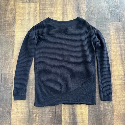 COS 100% Wool Black Textured Knit Sweater Pullover Women’s Small