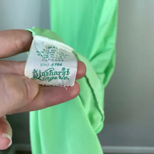 Vintage Pinehurst Lingerie Neon Lime Green Nightgown Size Small 1980s