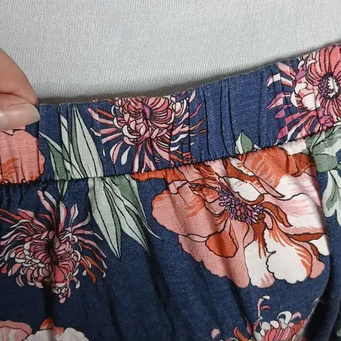 Loveappella blue floral crop off shoulder top size medium