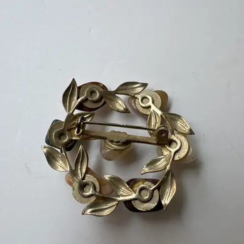 Lot Of 7 Various Gold Tone Embellished Vintage Brooches Costume Gems Working Pin