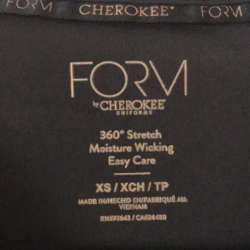 Cherokee Form by  Black Fitted Scrub Top Sz XS