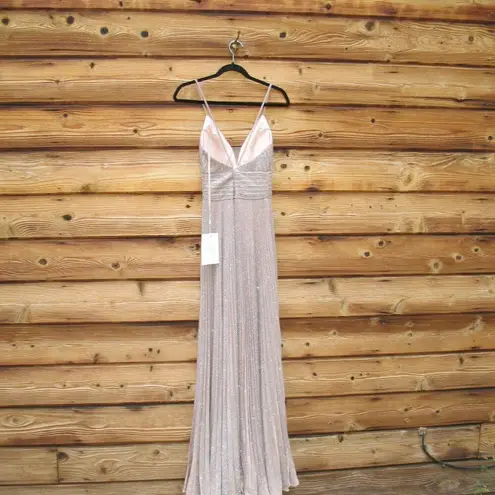 Mac Duggal 30725 Womens SHIMMER PLEATED V NECK GOWN Oscars