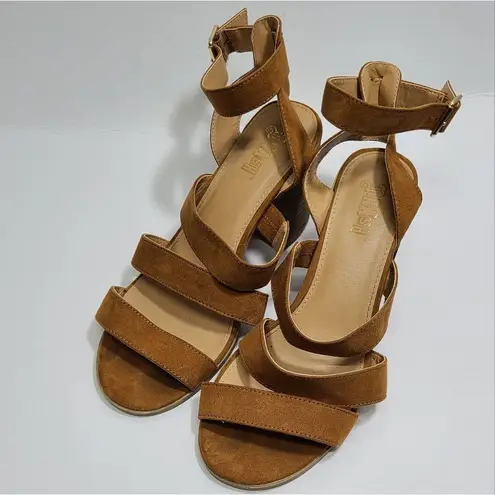 Brash  Block Heel Brown Sandals Size 8