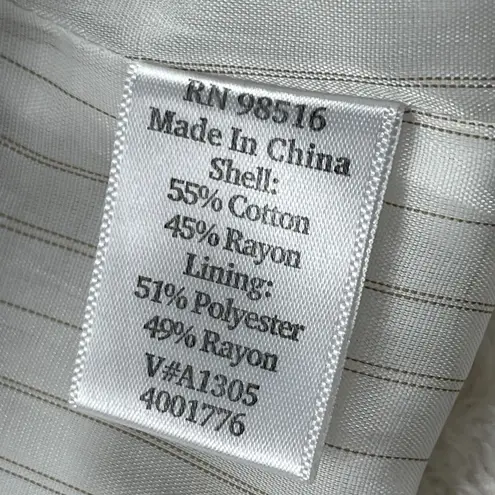 Coldwater Creek Jacquard Animal Print Blazer Womens PL Beige Open Front Ruched