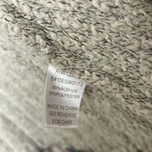 Adora Southwestern Aztec Open Front Long Fringed Cardigan Sweater S/M Blue Size M