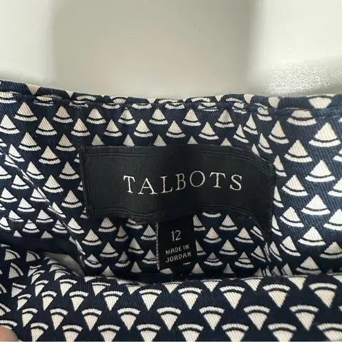 Talbots  Nautical Sailboat Print Heritage Cropped Side Zip Pants Size 12