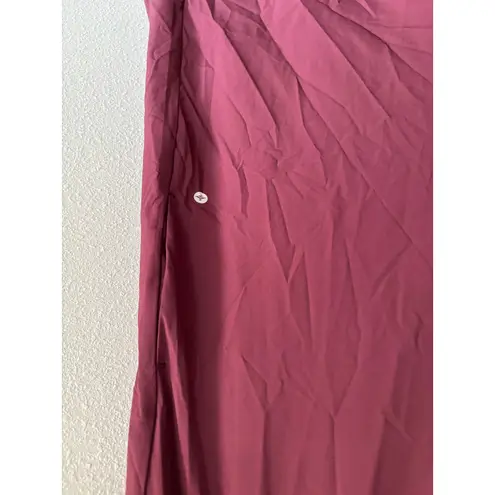 Halara Breezeful Racerback Dress Womens L Burgundy High Lo Midi Flowy Travel