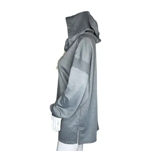 Kori  America Shirt Womens Medium Gray Ivory Hoodie‎ Sweatshirt Basic Oversized