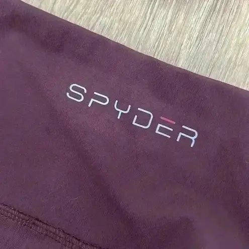Spyder | Maroon Crop Activewear Workout Leggings