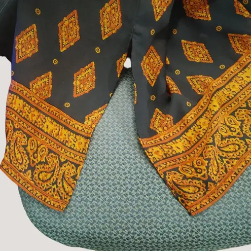 Vintage Long Duster Sheer 2X A Wild Thyme Button Down Jacket Geometric Patterns Orange Size undefined