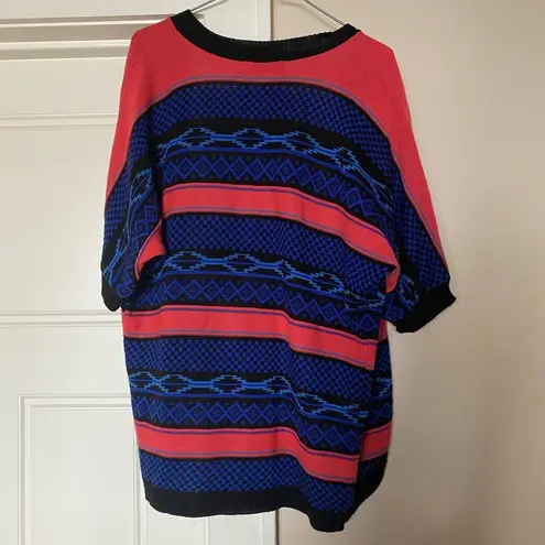 Cotton Emporium Blue and Pink Knit Cardigan