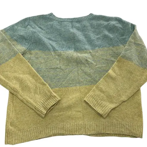 Cupcakes and Cashmere Sweater Womens X Large Blue Green Yellow Colorblock Knit Size XL