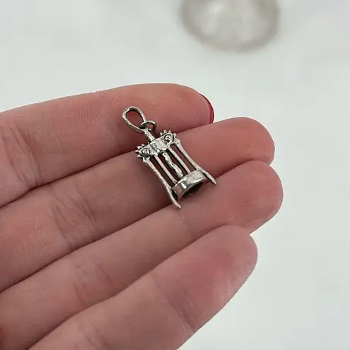 Wine & Cork Remover Novelty Dangle Earrings Silvertone Bachelorette Party Silver