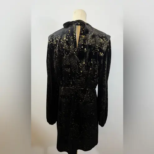 New! All Saints Jemima Star Dress Black Velvet
Metallic Gold Printed Sz 10 $299