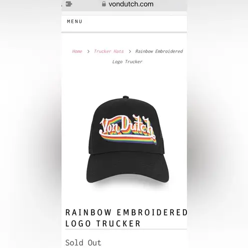 Von Dutch Trucker Y2K Rainbow trucker - SOLD OUT - Unisex EUC