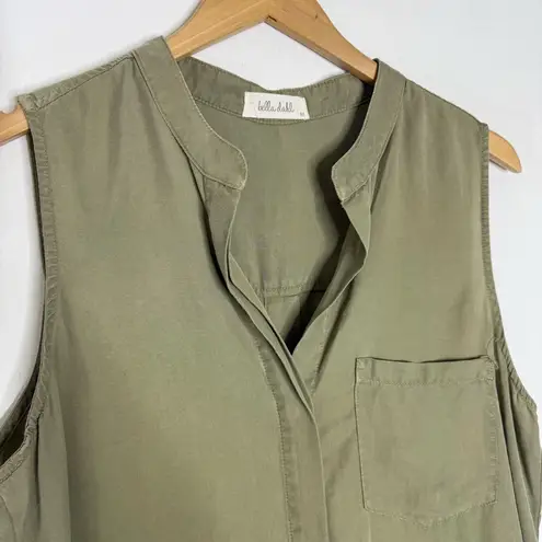 Bella Dahl Sleeveless Tencel Shirt Dress – Olive Green – Size Medium