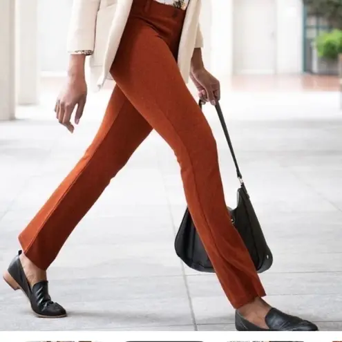 Betabrand Yoga Travel Dress Jacquard Burnt Orange Pants Sz XS Petite