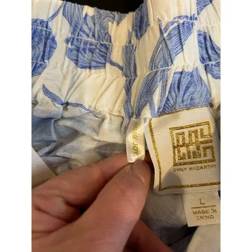 Emily McCarthy Blue White Ruffle Skorts Swing Shorts Resort Vacation Size L