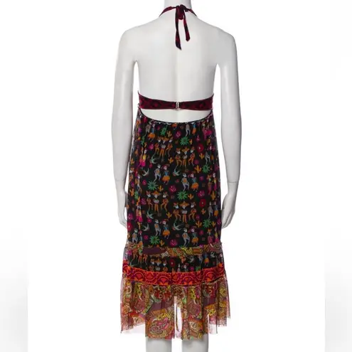 Agua Bendita Day of the Dead Halter Midi Dress Small