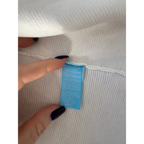 J McLaughlin Lajolla Ribbed Open Cardigan Small minimalist workwear layered White - Image 6