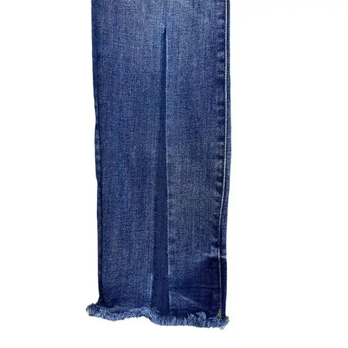 DL1961  Mara Straight Jeans 27 Ankle Mid Rise Blue Raw Hem Stretch Instasculpt