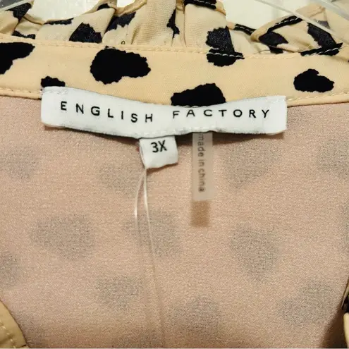 English Factory Dotted Button Detail Mini Dress 3X NWT