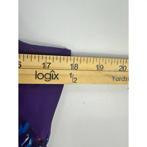 One World One World Maxi Dress M Purple Blue Boho Festival Tribal Floral Beaded Resort