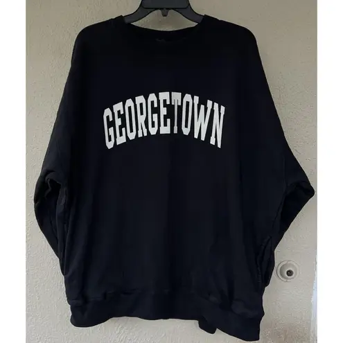 John Galt  Womens Crewneck Georgetown Hoyas NCAA Fleece Sweatshirt Blue One Size