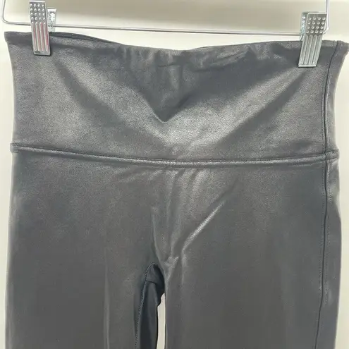 Spanx  Size Medium Ready-to-Wow! Faux Leather Leggings Black Shapewear Smoothing