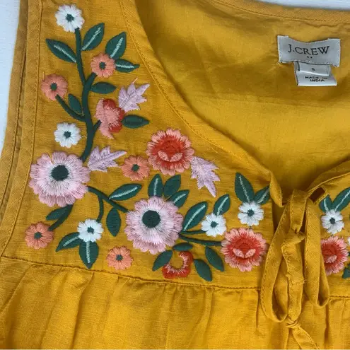 J.Crew  size small Mustard Floral Embroidered Tank Top