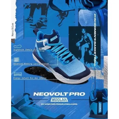 Moolah Neovolt Pro Women's Basketball Shoes Size 10 Blue Navy Sig. Fit High