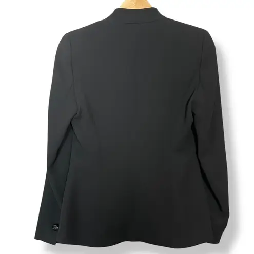 Escada Wool Blazer Jacket German Design Size 34 Grommet Detail MISSING BUTTON Black