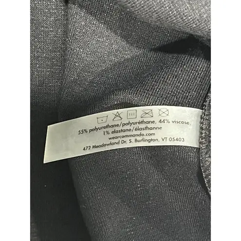 Commando Black Faux Leather Smocked Strapless Dress S/M