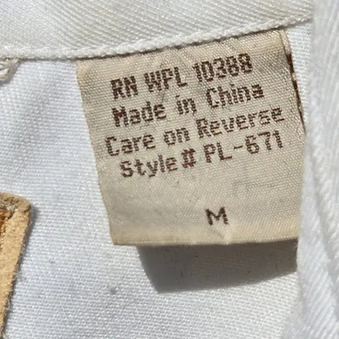 SCULLY WOMEN'S ROSE EMBROIDERED White/Black WESTERN SHIRT M Black Size M