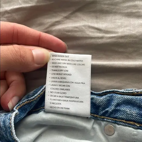 Kancan High Waisted Distressed Denim Shorts 100% Cotton size 27/7 Blue