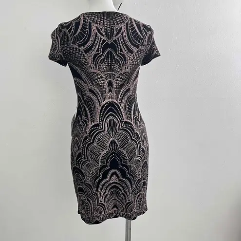 Jump NWT Apparel Sparkle Dress Medium Black Rose Gold Glitter m