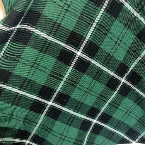 Royal Bones womens medium green plaid mini skirt suspender goth grunge punk