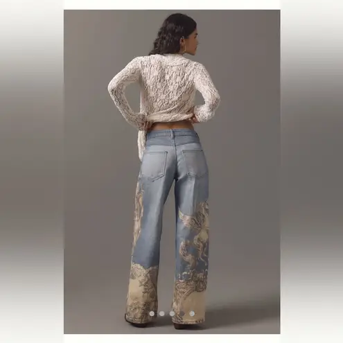 New with tags Anthropologie Pilcro low rise wide leg jeans 25 tall Blue