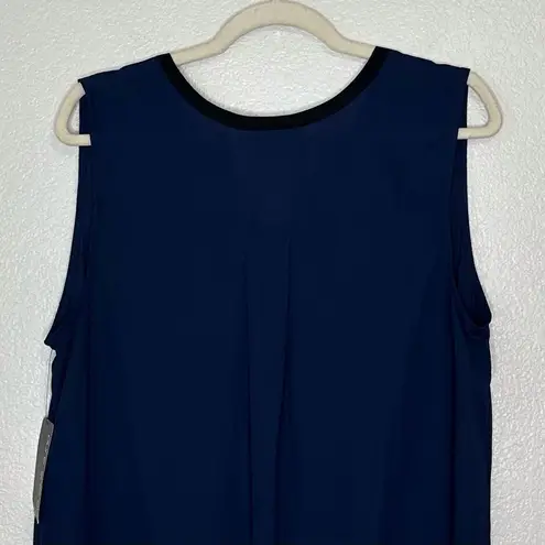 Pure Energy NWT Navy Blue Black Contrast Sleeveless Top