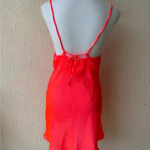 Free People  INTIMATELY SLIP DRESS NEON PINK PARTY MEDIUM M MINI