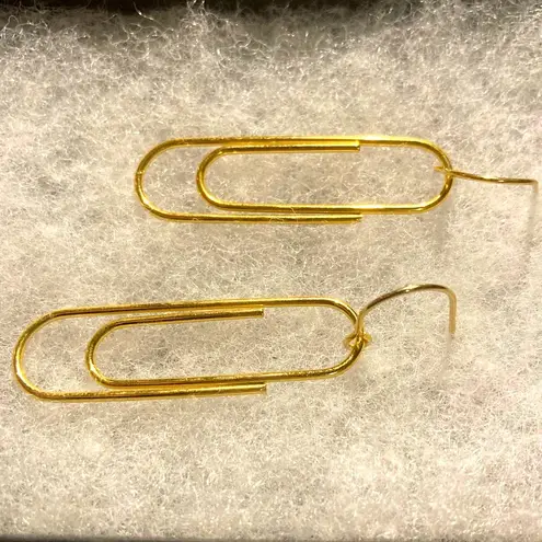 Paper Clip Earrings Gold Minimalist Fashion Jewelry Gift