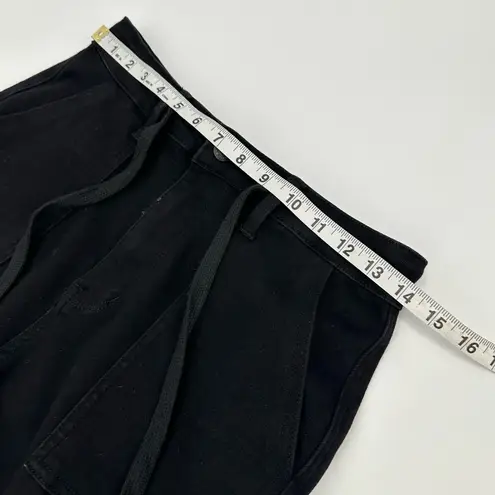 Judy Blue Jeans Womens 5/27 Jogger Black Stretch Denim Drawstring Hi Rise Cuffed