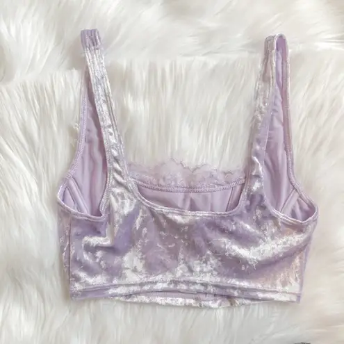 Light Lilac Velvet Lace Bra