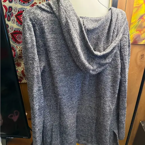 Barefoot Dreams Cozychic Lite Resort Outlet Cardigan Women's Size S Gray Hooded