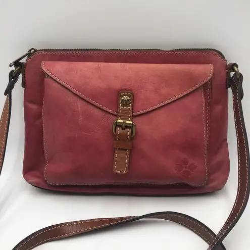 Patricia Nash Avellino Faded Rose Distressed Leather Crossbody Bag Purse READ