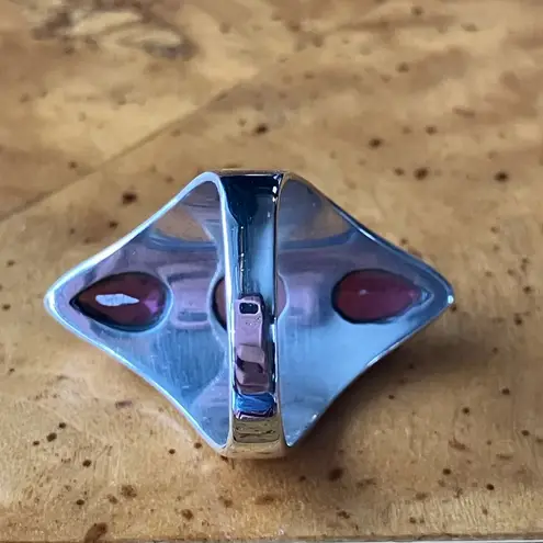 Natural Pink Opal Rhodolite Garnet Sterling Silver Ring Size 5.75