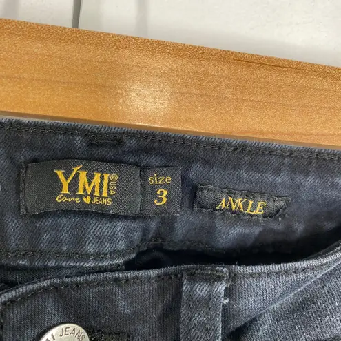 Ymi Dark Wash Blue Cotton Blend Denim Shimmer Detail Ankle Jeans Women's Size 3